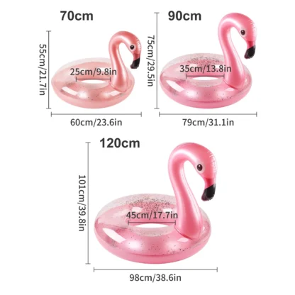 Flamingo Pool Float - Fun Beach Floaties, Inflatable Swimming Pool Tubes Party Toys Summer Pool Raft Lounger for Adults & Kids - Image 3