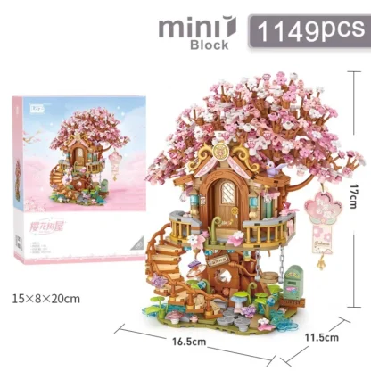 Mini city Street view Architectural landscape model Creative folding blocks toy Takoyaki Shop Coffee shop Christmas gift - Image 16