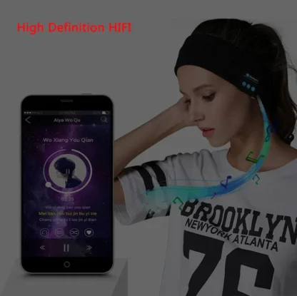 Man & Women Sleeping Headphone Bluetooth-Compatible Wireless Music Sport Headbands Soft Eye Mask Headset with Mic Yoga Hair Bands - Image 13