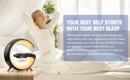 9 inch Wireless Charger Stand Alarm Clock Bluetooth Speaker LED Lamp RGB Night Light For iPhone Samsung Fast Charging Station - Image 16
