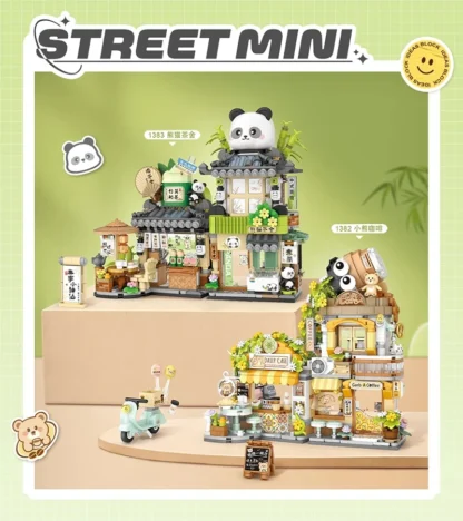 Mini city Street view Architectural landscape model Creative folding blocks toy Takoyaki Shop Coffee shop Christmas gift - Image 37