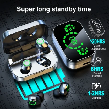 NES TWS Wireless Bluetooth Earphones Sport Stereo Headphones HiFi Music Earbuds With Built-in Microphone HD Call Gaming Headset - Image 3
