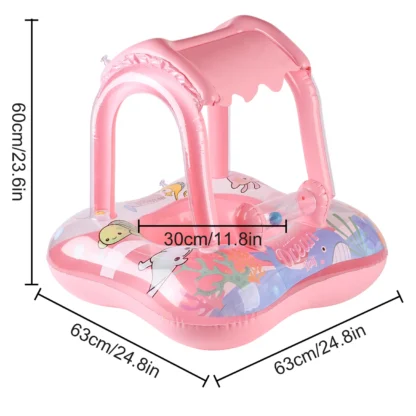 1pc Pool floats with canopy for Kids, Toddler Infant Pool Float for Baby,Swimming Ring Floaties for Pool,Beach Toys for Party - Image 5