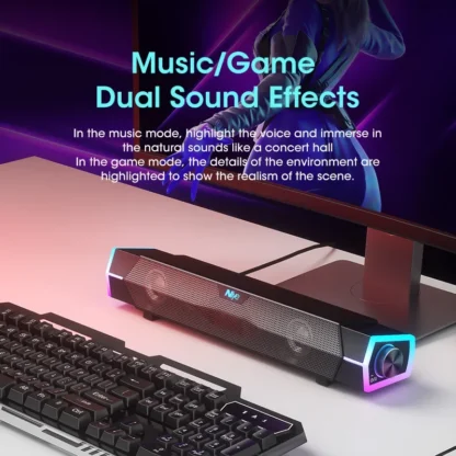 4D Computer Speakers Bluetooth 5.0 Wired Loudspeaker Surround Soundbar Speaker Stereo Subwoofer Sound bar for Laptop Notebook PC - Image 3