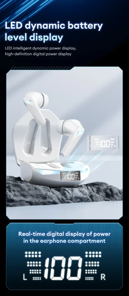 New Lenovo GM2 PRO MAX Wireless Bluetooth 5.4 Earphones LED Digital Display Waterproof Earbuds Noise Cancelling Gaming Headset - Image 16