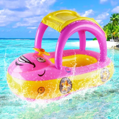 Car shape Toddler pool floats,Baby Swimming ring beach toys,Pool float for kids swim floaties，floaty for toddlers 4-6 - Image 2
