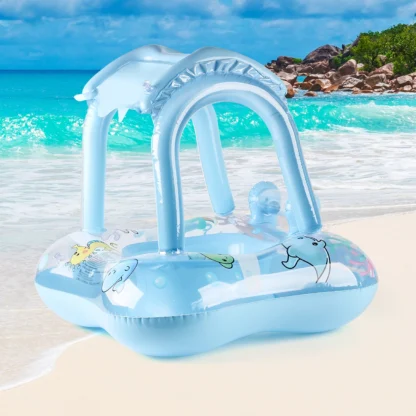 1pc Pool floats with canopy for Kids, Toddler Infant Pool Float for Baby,Swimming Ring Floaties for Pool,Beach Toys for Party - Image 4