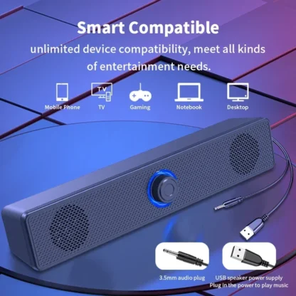 Computer Speakers PC Sound Box USB Powered Soundbar Wired and Wireless Bluetooth Speaker For Pc Gaming Surround Audio System - Image 5