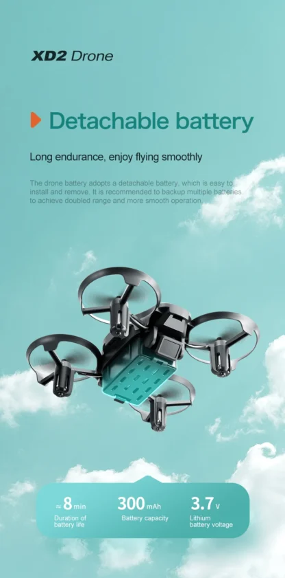 New XD2 Mini Drone 4ch 6-Axis Headless Mode Helicopter 360° Flip Remote Control Aircraft Rc Quadcopter Toy Mini Drone For Kids - Image 21