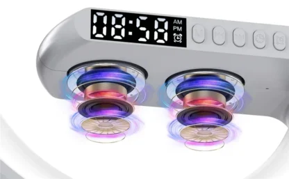 9 inch Wireless Charger Stand Alarm Clock Bluetooth Speaker LED Lamp RGB Night Light For iPhone Samsung Fast Charging Station - Image 15