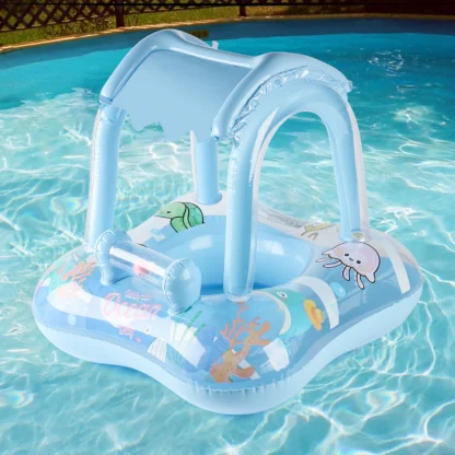 1pc Pool floats with canopy for Kids, Toddler Infant Pool Float for Baby,Swimming Ring Floaties for Pool,Beach Toys for Party - Image 6