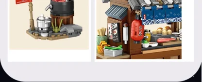 Mini city Street view Architectural landscape model Creative folding blocks toy Takoyaki Shop Coffee shop Christmas gift - Image 31