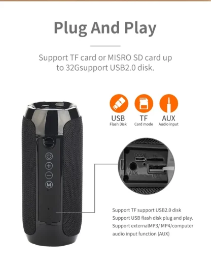 TG117 Bluetooth Speakers Portable Wireless Sound Box Outdoor Waterproof Stereo Surround Supports TF Radio altavoz bluetooth - Image 23