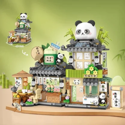Mini city Street view Architectural landscape model Creative folding blocks toy Takoyaki Shop Coffee shop Christmas gift - Image 14