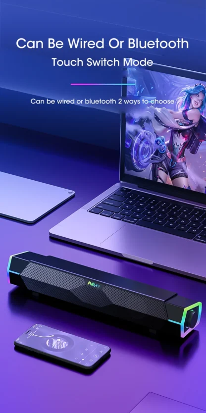4D Computer Speakers Bluetooth 5.0 Wired Loudspeaker Surround Soundbar Speaker Stereo Subwoofer Sound bar for Laptop Notebook PC - Image 9