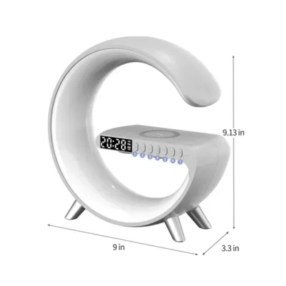 9 inch Wireless Charger Stand Alarm Clock Bluetooth Speaker LED Lamp RGB Night Light For iPhone Samsung Fast Charging Station - Image 13