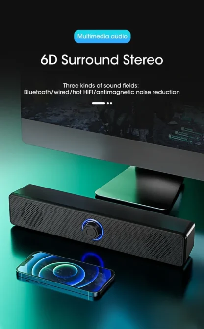 Computer Speakers PC Sound Box USB Powered Soundbar Wired and Wireless Bluetooth Speaker For Pc Gaming Surround Audio System - Image 9