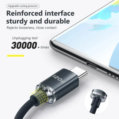 120W USB C to Type C Cable for iPhone 15 Pro Max Xiaomi 13 Oneplus POCO OPPO PD Fast Charging USB-C Data Cord 0.25M 1M 1.5M 2M - Image 2