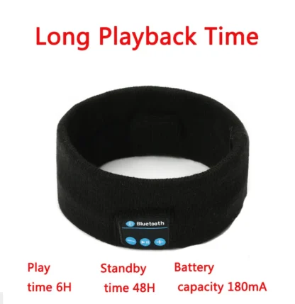 Man & Women Sleeping Headphone Bluetooth-Compatible Wireless Music Sport Headbands Soft Eye Mask Headset with Mic Yoga Hair Bands - Image 5