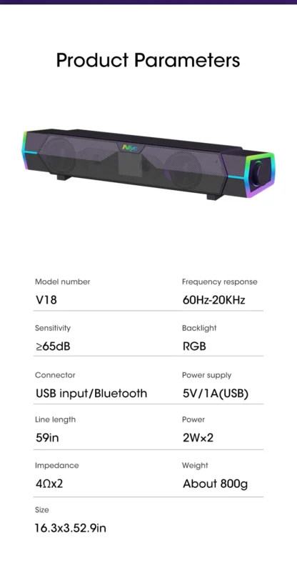 4D Computer Speakers Bluetooth 5.0 Wired Loudspeaker Surround Soundbar Speaker Stereo Subwoofer Sound bar for Laptop Notebook PC - Image 19