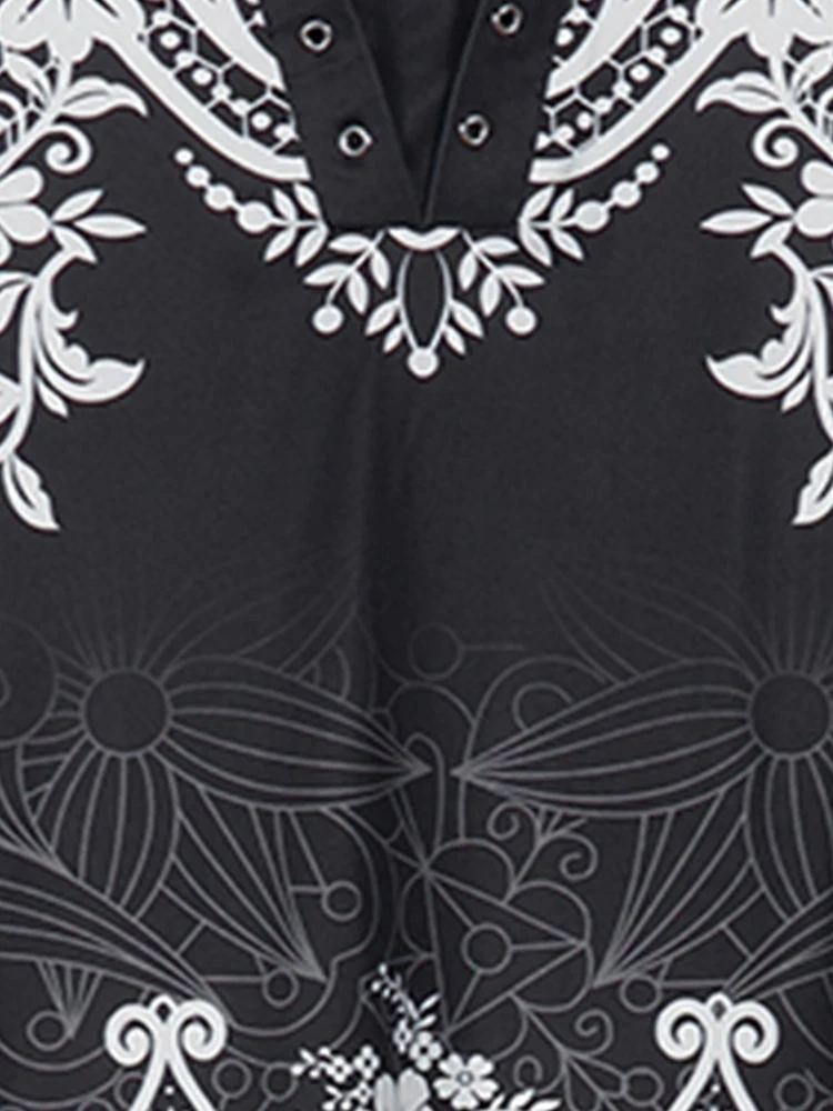 Plus Size Women's Floral Quarter-Sleeve T-Shirt – Casual Irregular Cuff Top - Image 5