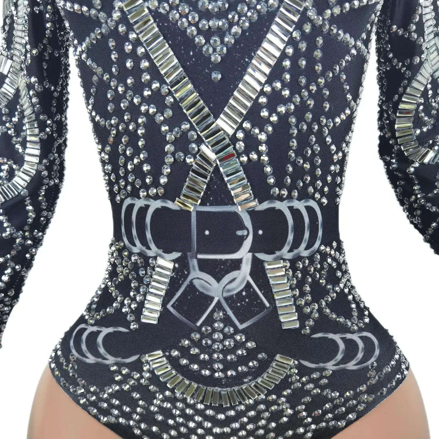 Women's Rhinestone Crystal Leotard Bodysuit – Nightclub Dance Costume - Image 6