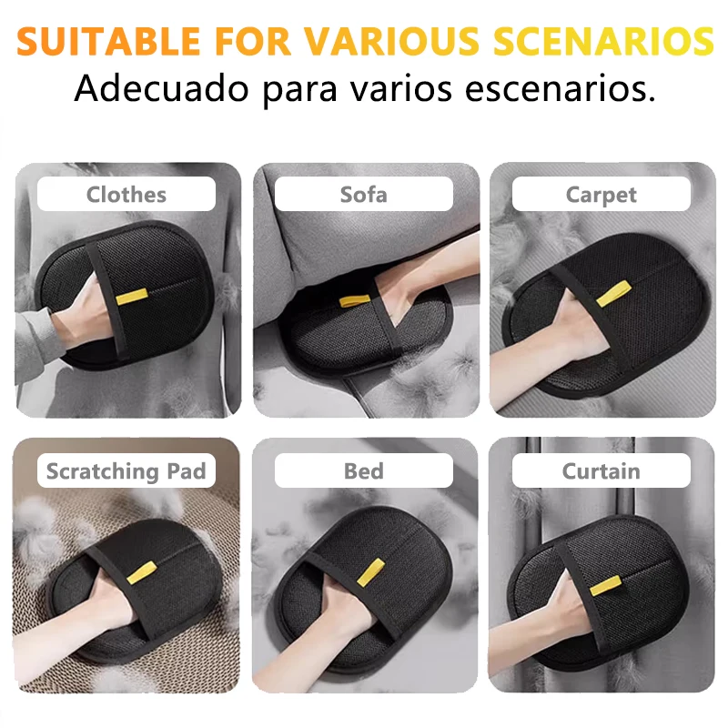 Reusable Double-Sided Pet Hair Removal Glove – Anti-Static Grooming Mitt for Dogs & Cats - Image 5