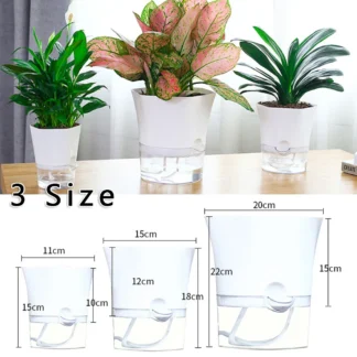 Hexagonal Self-Watering Plant Pot – Transparent Lazy Flowerpot for Indoor Plants