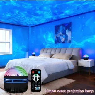 Ocean Wave LED Projector Lamp – 7-Color Night Light with Remote for Bedroom & Parties