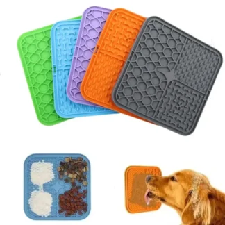 Suction Base Lick Mat for Dogs – Silicone Slow Feeder & Bathing Distraction Tool