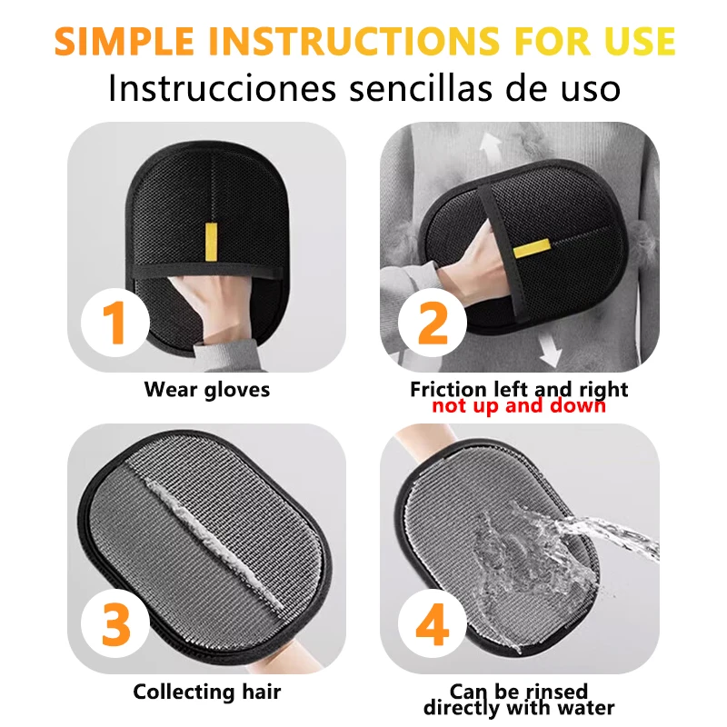 Reusable Double-Sided Pet Hair Removal Glove – Anti-Static Grooming Mitt for Dogs & Cats - Image 4