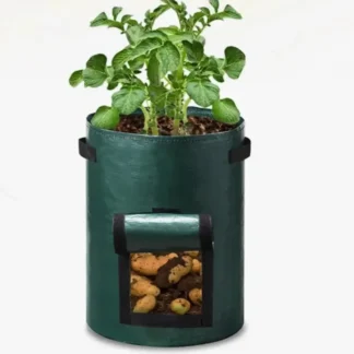 PE Fabric Potato Grow Bag – Thickened Garden Planter Bag with Handles & Harvest Flap
