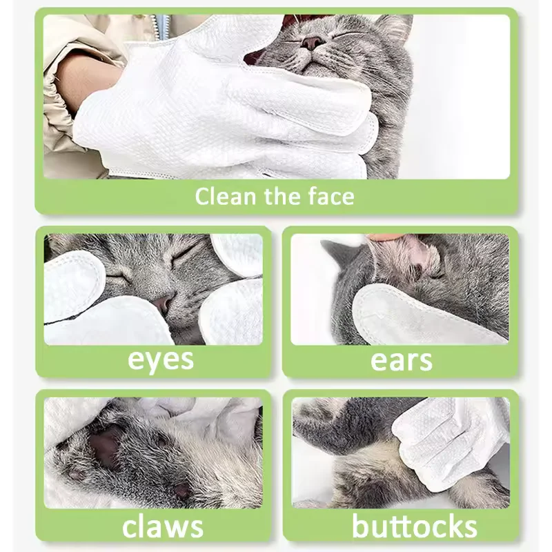 No-Rinse Pet Cleaning Gloves for Dogs & Cats – Deodorizing Dry Wipe Gloves (6 Pack) - Image 6