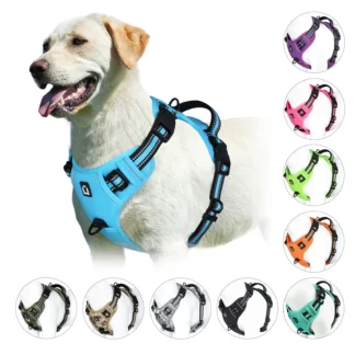 No-Pull Dog Harness – Adjustable Soft Padded Pet Vest with Easy-Control Handle