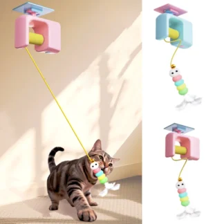 Electric Flying Bird Door Hanging Cat Toy – Rechargeable Interactive Hunt Toy with Elastic Rope