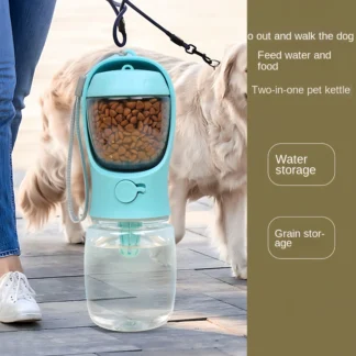 2-in-1 Portable Dog Water & Food Bottle – Travel Feeder Bowl for Outdoor & On-the-Go