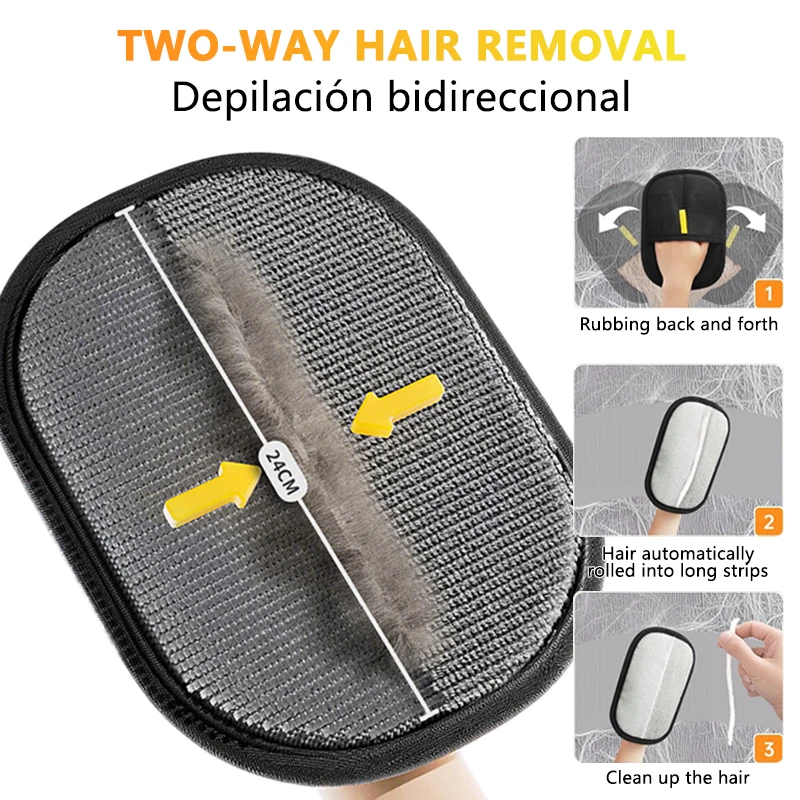 Reusable Double-Sided Pet Hair Removal Glove – Anti-Static Grooming Mitt for Dogs & Cats - Image 2
