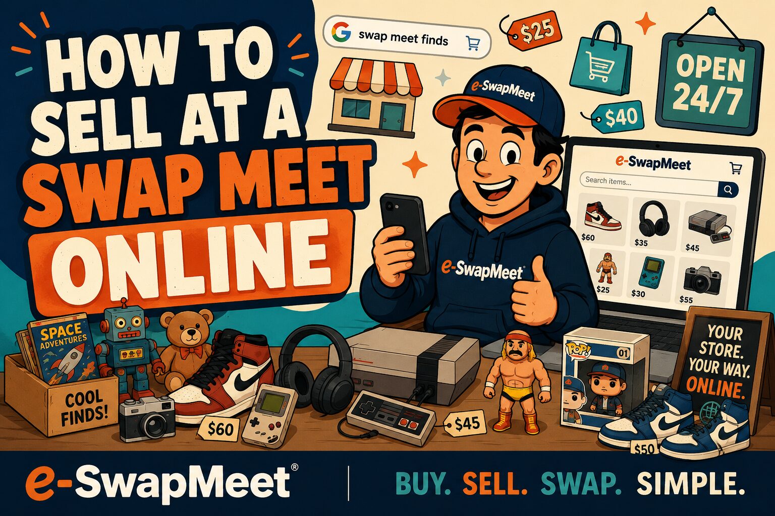 how to sell at a swap meet online