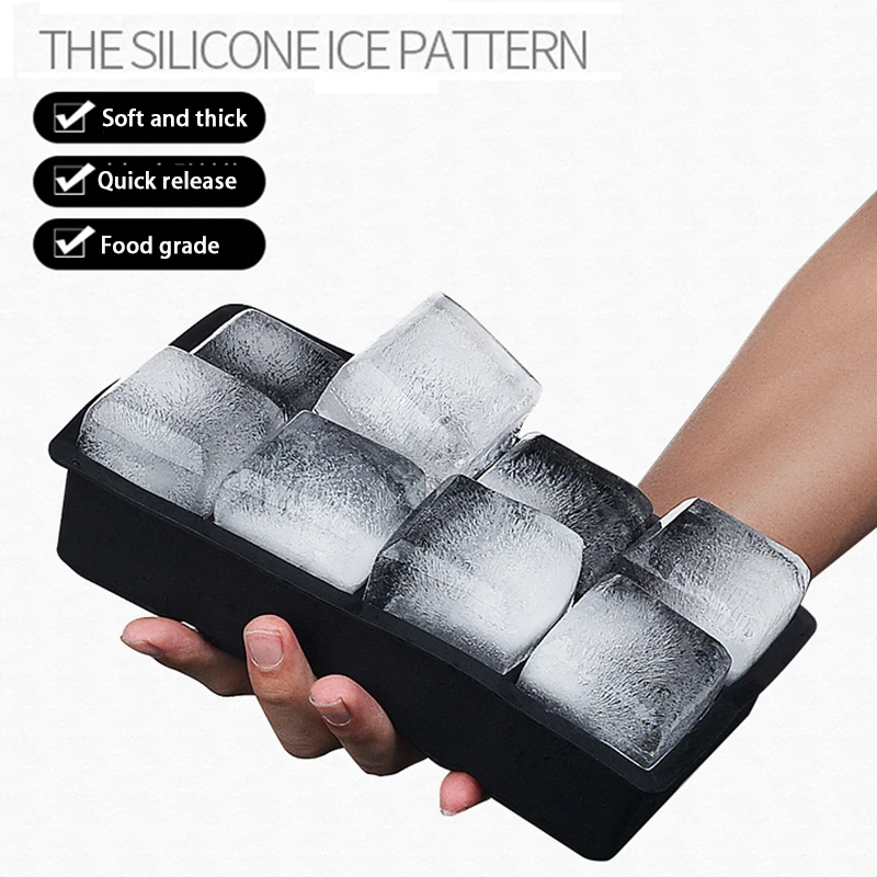 Large Silicone Ice Cube Tray, Jumbo Square Ice Mold (6, 8, 15, 24 or 37 Cavities) - Image 3