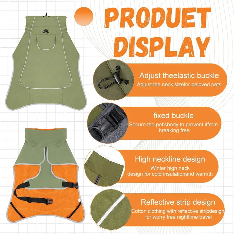 Waterproof Dog Raincoat with Reflective Strip, Hooded Windbreaker Jacket (S to XXL) - Image 5