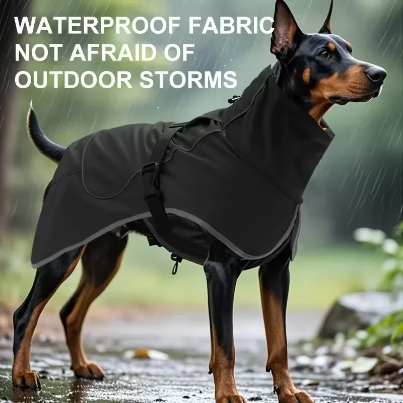 Waterproof Dog Raincoat with Reflective Strip, Hooded Windbreaker Jacket (S to XXL)