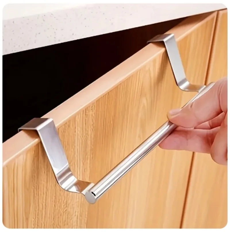 Stainless Steel Over-Cabinet Towel Rack, Over-Door Hanging Bar