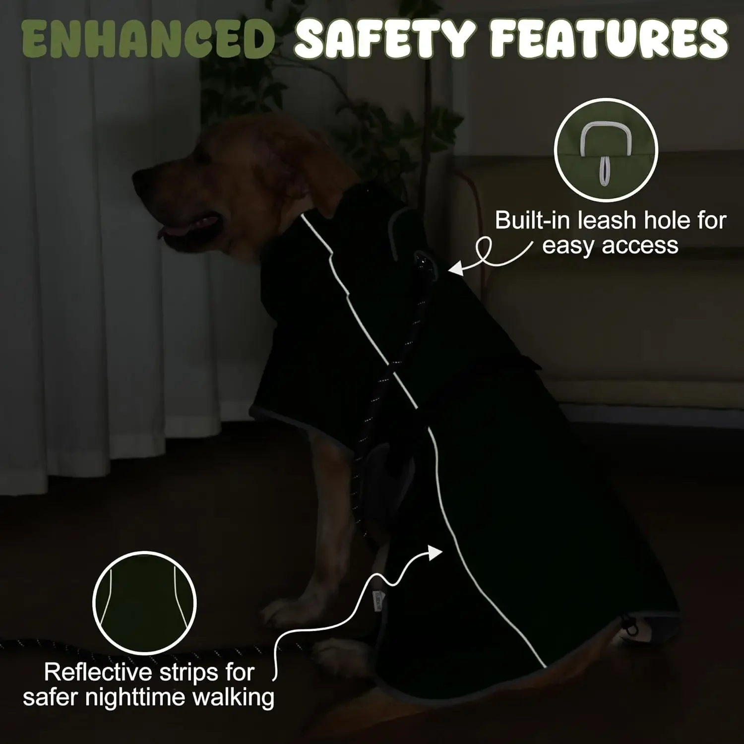 Waterproof Dog Raincoat with Reflective Strip, Hooded Windbreaker Jacket (S to XXL) - Image 4